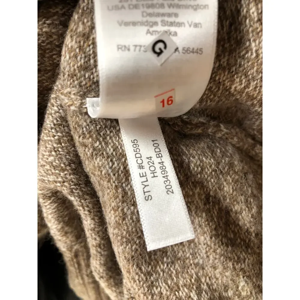 J. Crew Marled Sweater Half Zip Supersoft Lambswool Blend Mole Brown NWT Medium